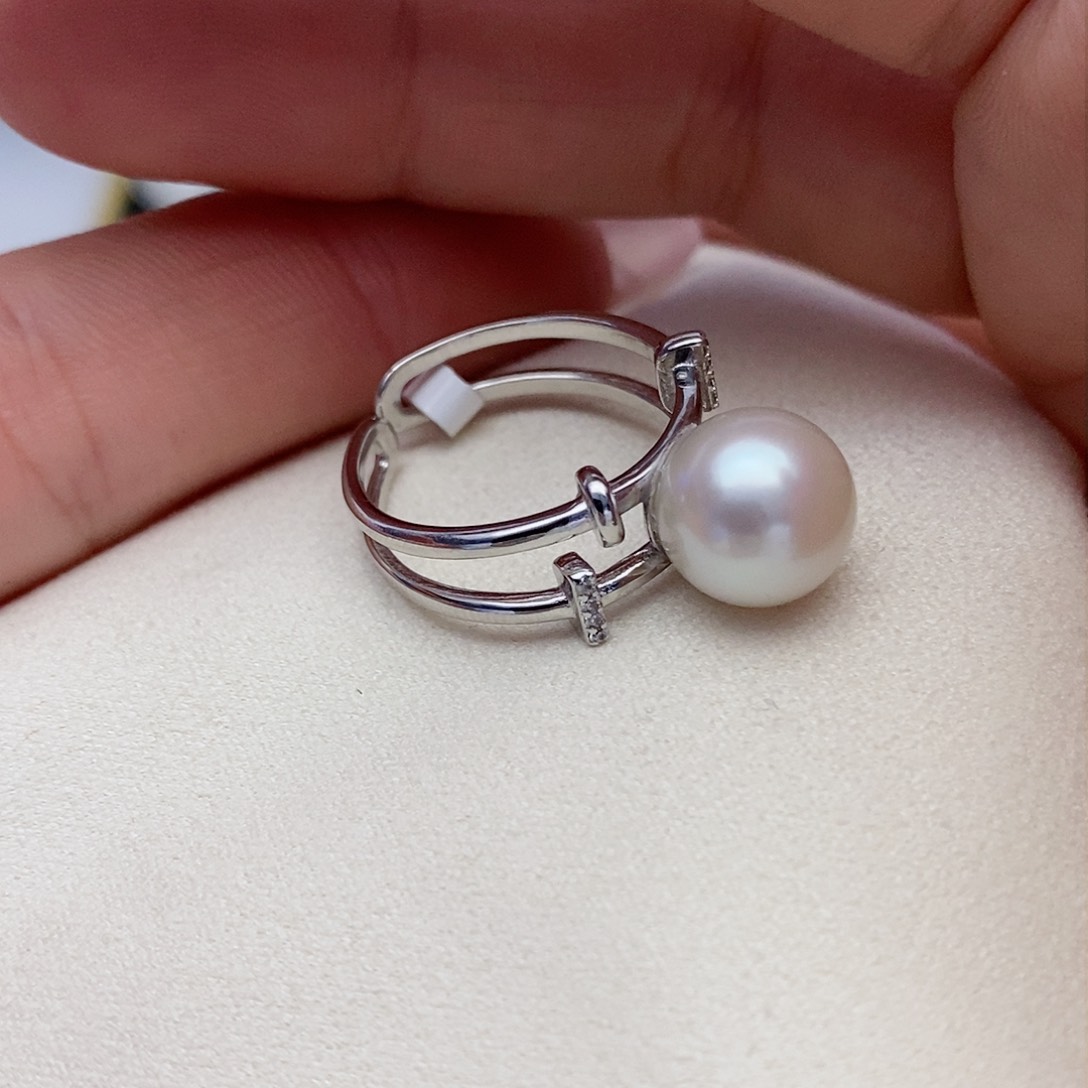 【闪购商品】淡水珍珠戒指银S925镶嵌30