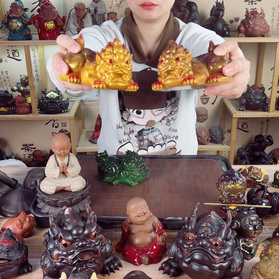 紫砂茶宠紫陶树脂茶宠摆件