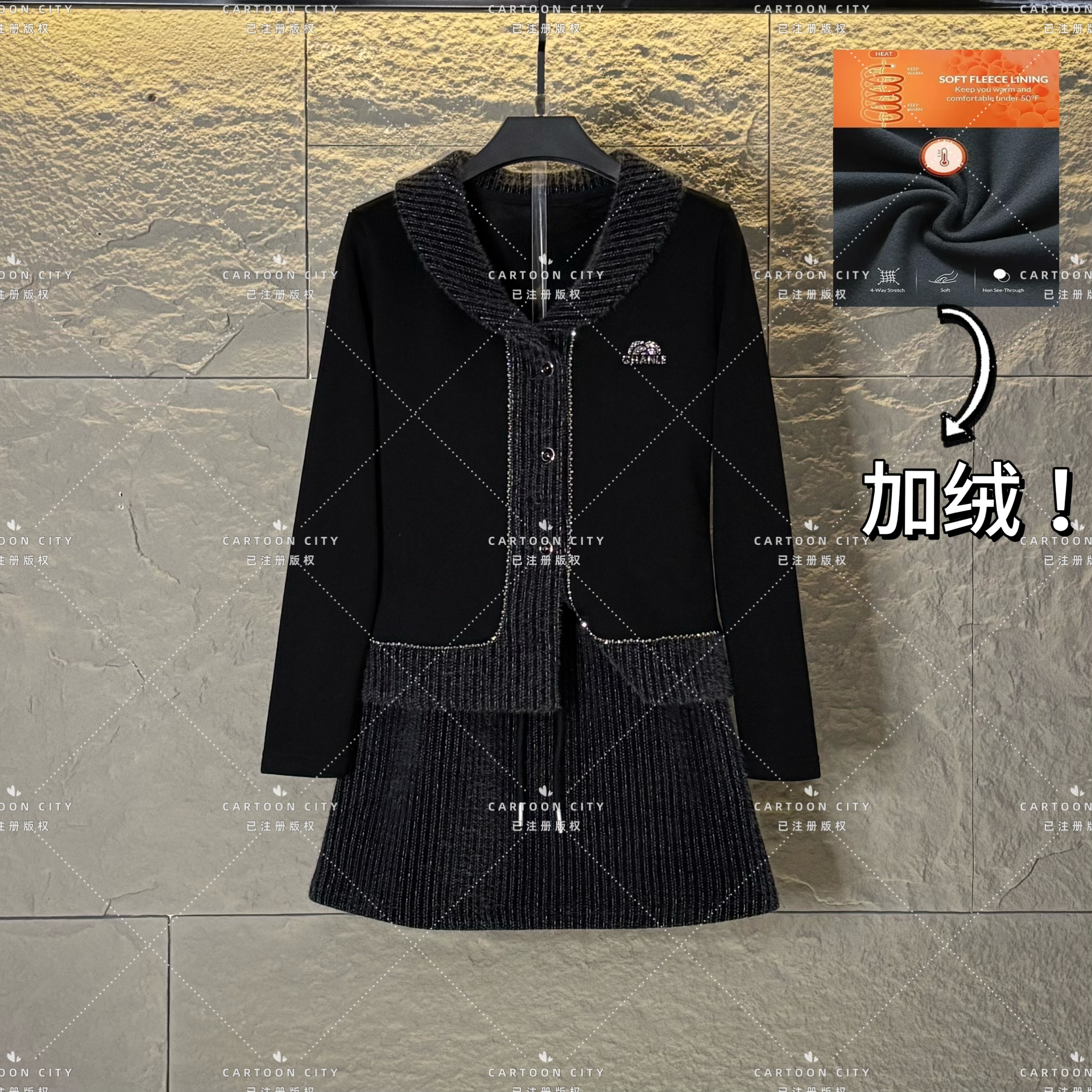 LLVD-B260【加绒】秋冬新品<减龄系列>长袖休闲重工卫衣套装两件