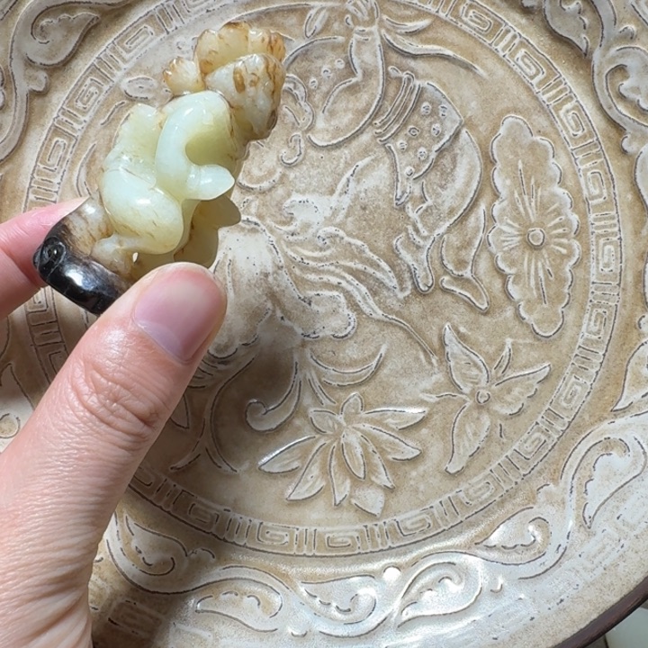 ****江瓷片双鱼青瓷开片大碗