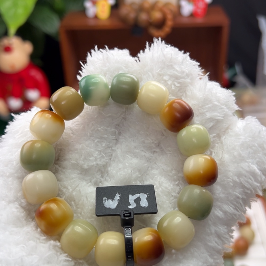 菩提根/象牙果手串卡15桶珠干磨微瑕58