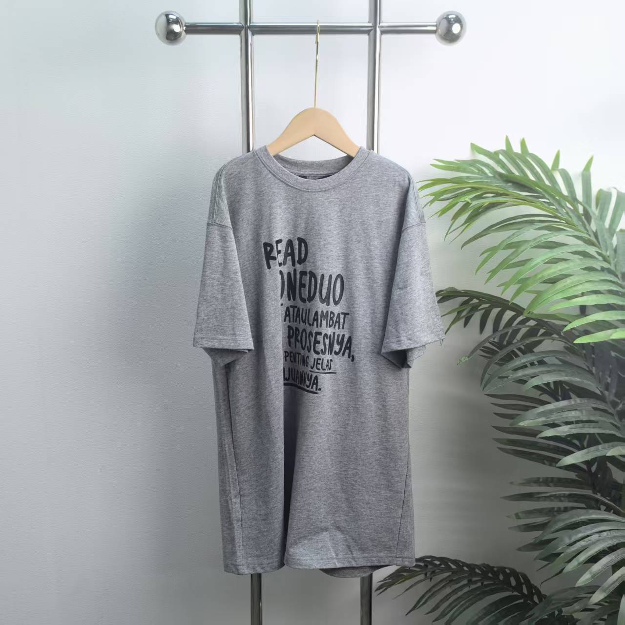 【5189T】花灰色T恤B9-3