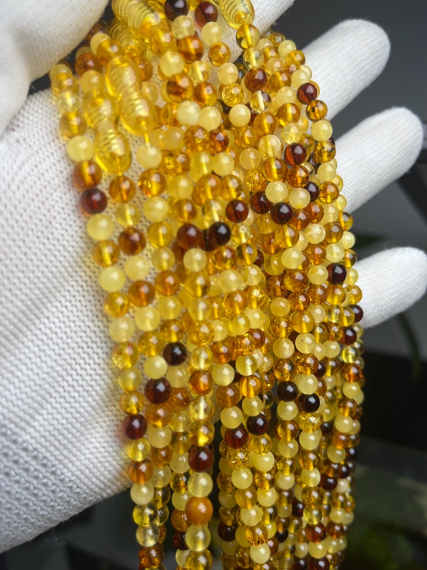 天然琥珀手工蜜蜡多宝链