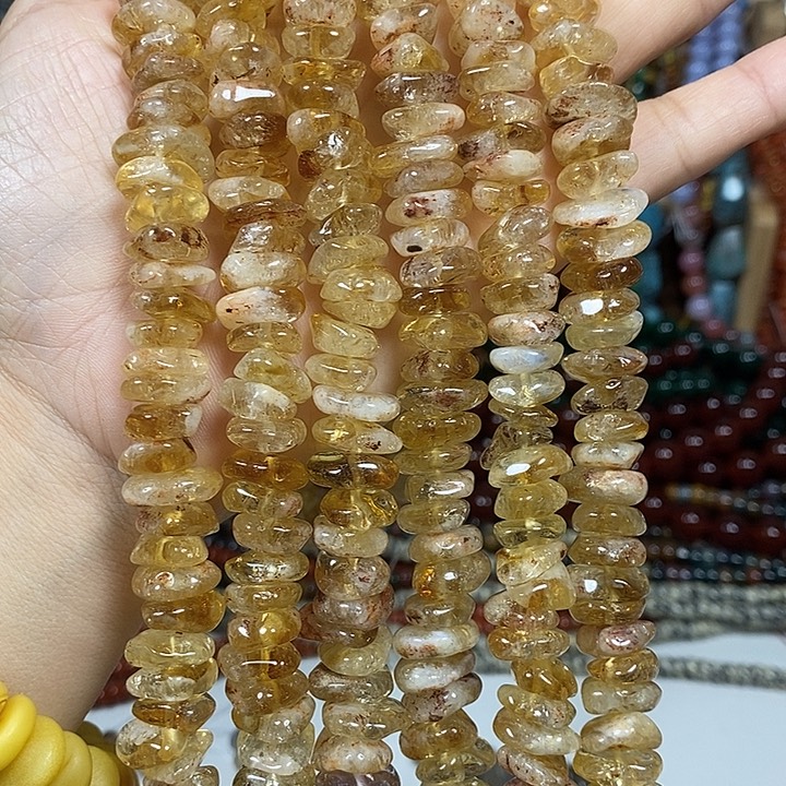 玛瑙/玉髓未镶嵌珠宝半成品天然黄塔晶一条（大颗）