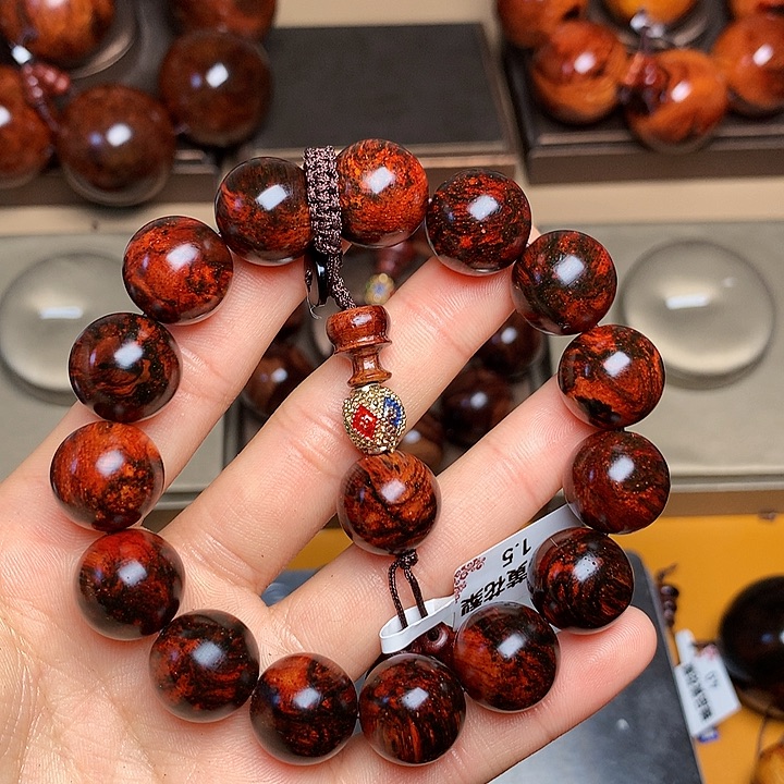 花梨木类手串/手链黄花梨风化料老挝花梨土埋料1.5