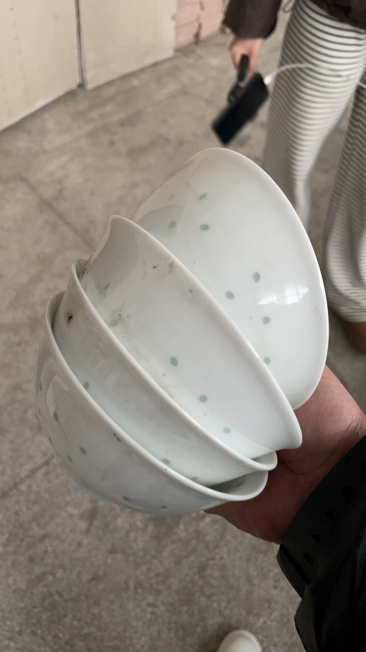 景德镇高温陶瓷餐具玲珑米饭碗4只