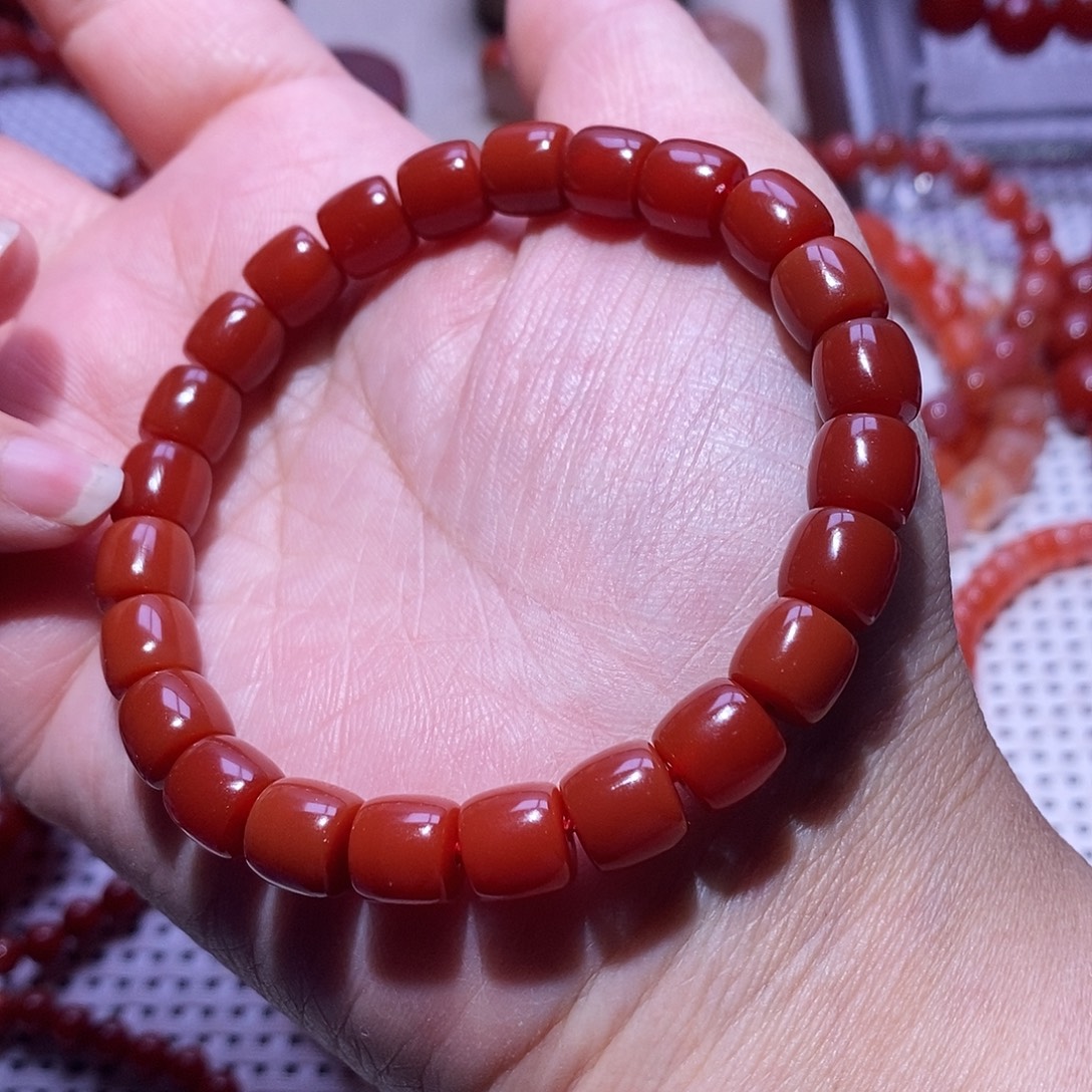 南红玛瑙未镶嵌手串卡8