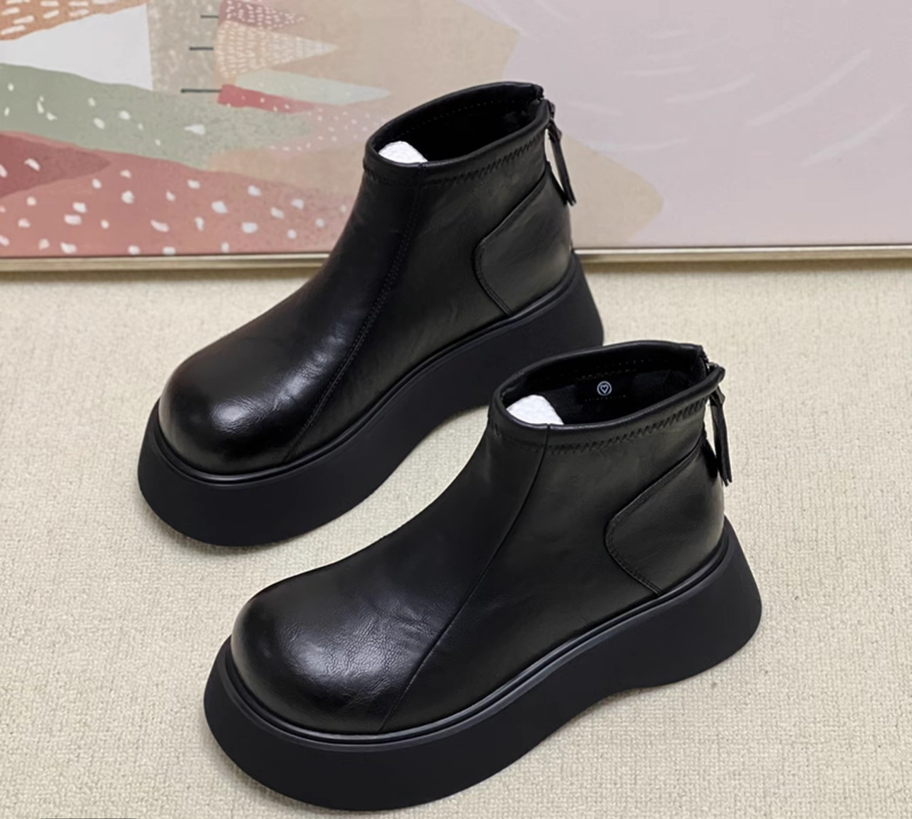 厚底短靴女2025新款秋冬季增高切尔西靴加绒棉鞋马丁靴CY棉鞋