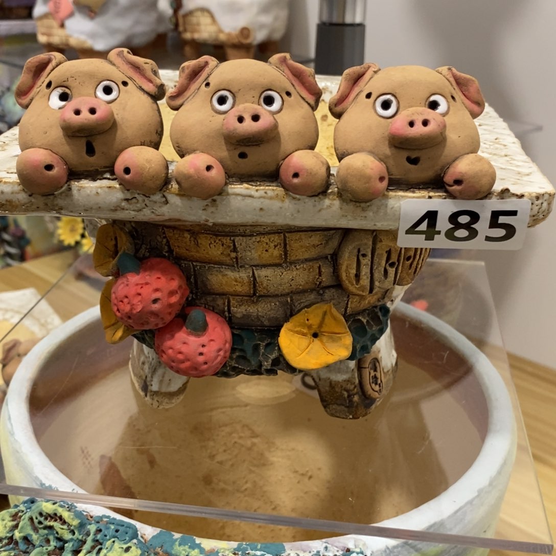 红陶欧*嘻哈粗陶手捏花盆