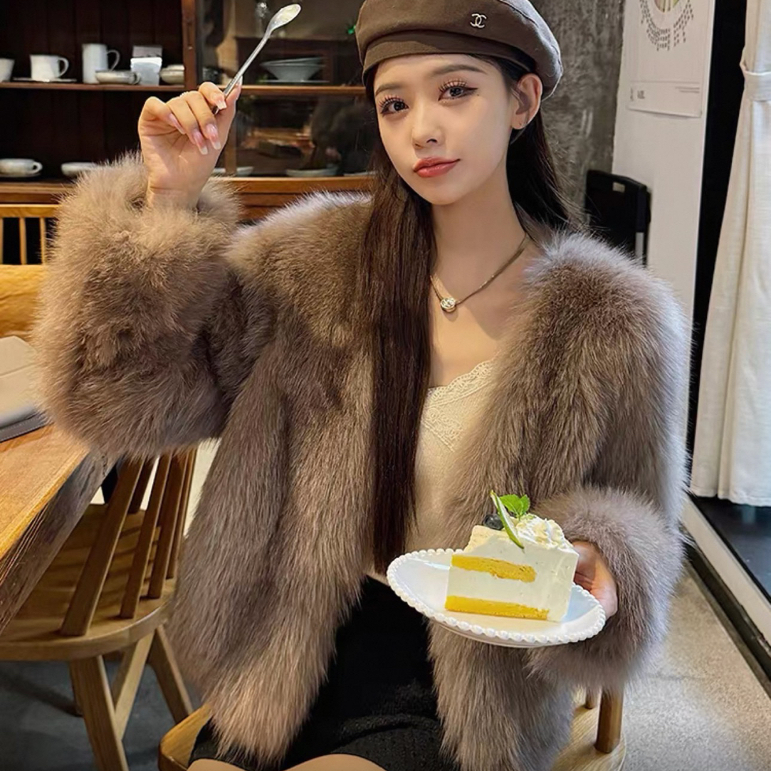 【暖冬纪事】海宁1秋冬毛毛外套年轻气质时尚百搭名媛显瘦环保皮草