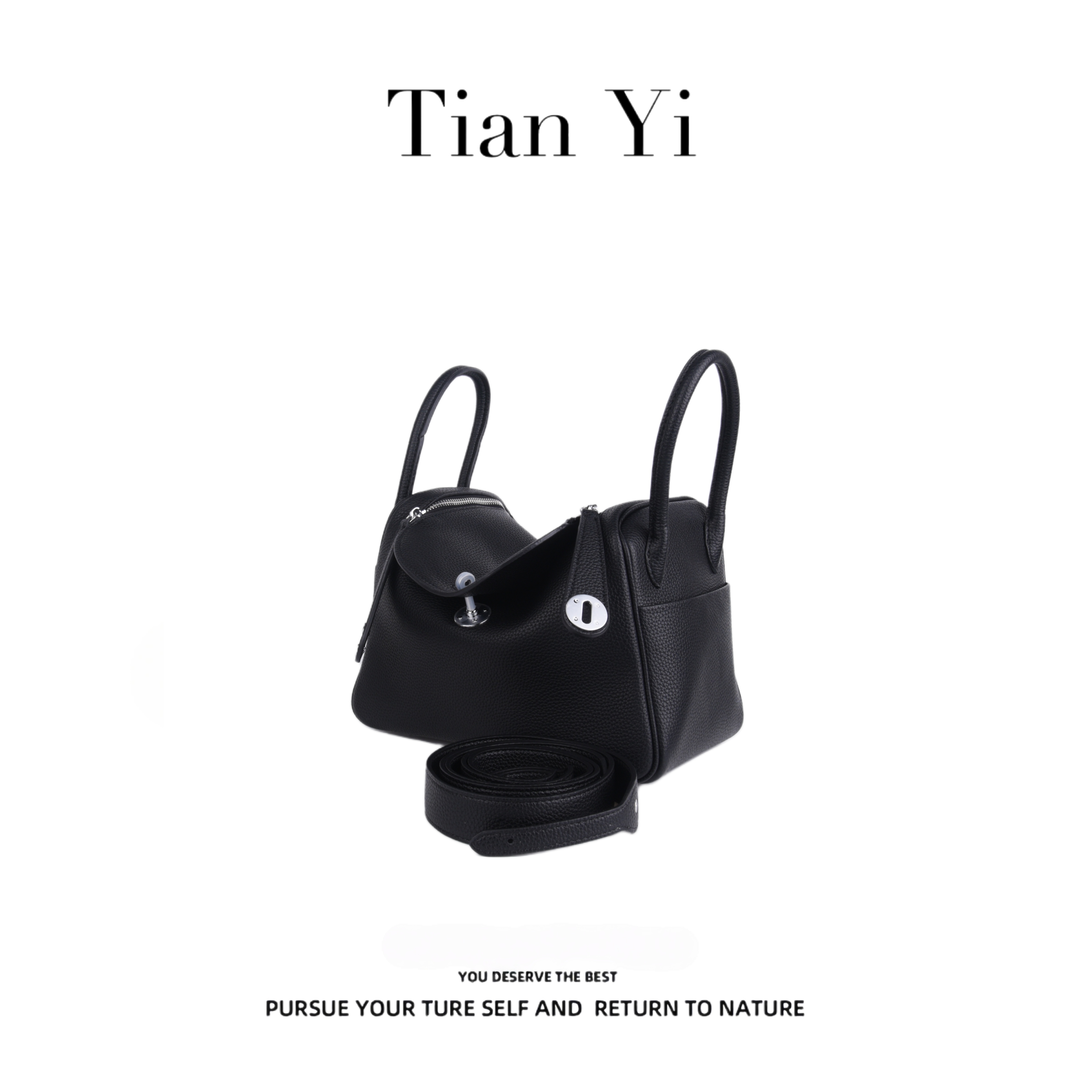 【Tian Yi渠道货】-2025新款轻奢单肩手提斜跨包  LD 黑色
