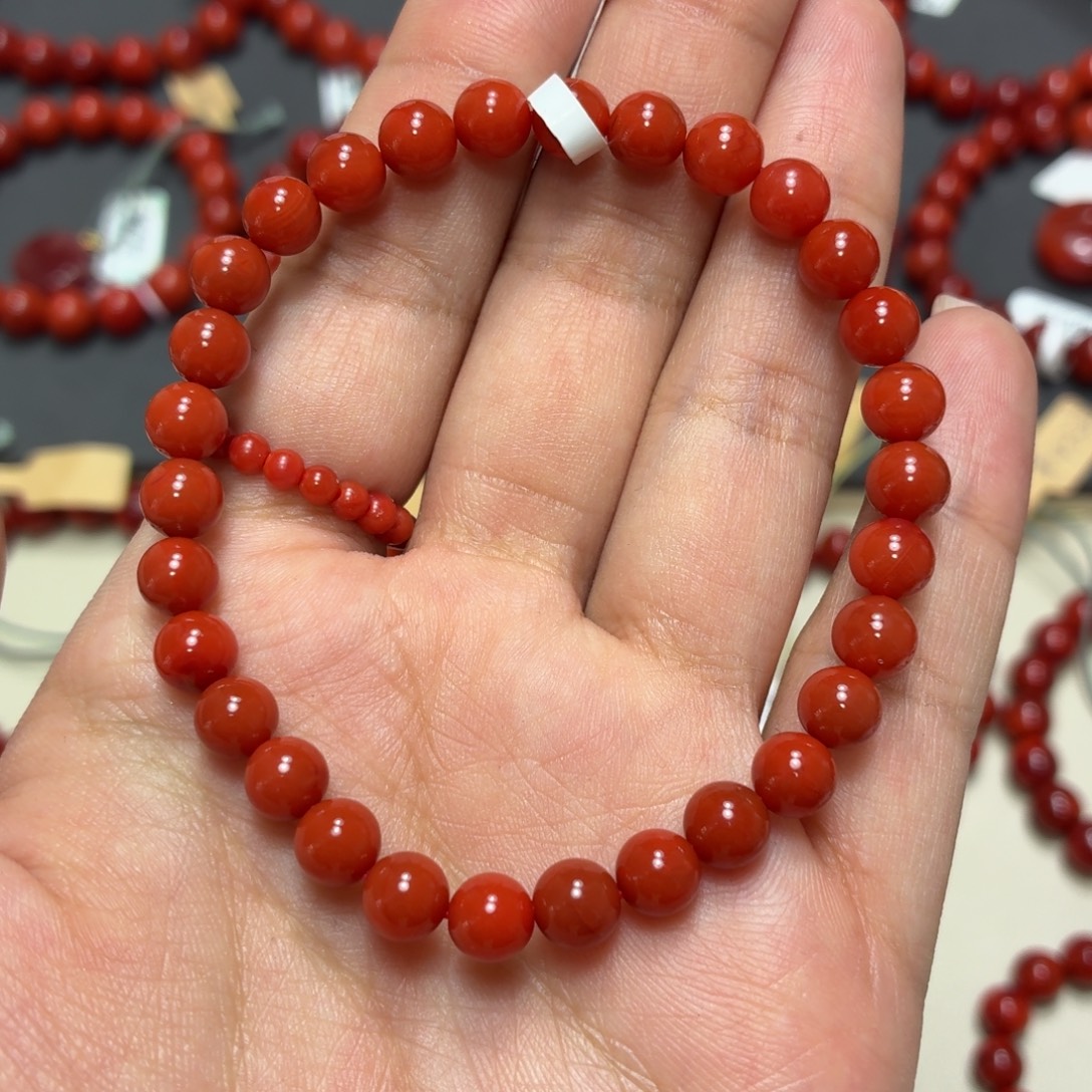 南红玛瑙未镶嵌柿子红玉化满肉偏纯6.1+手围16性价比