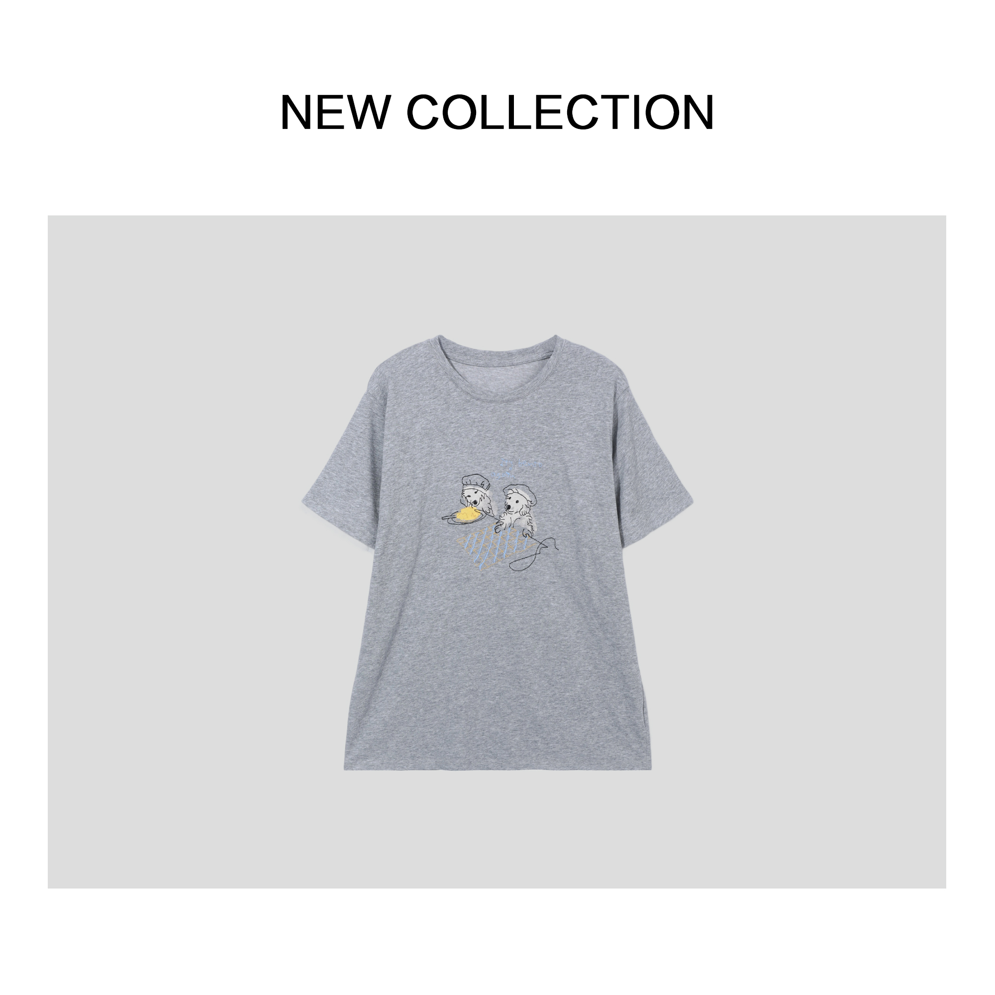 【艺菲专属】时尚简约百搭可爱小狗T恤 T1526307S