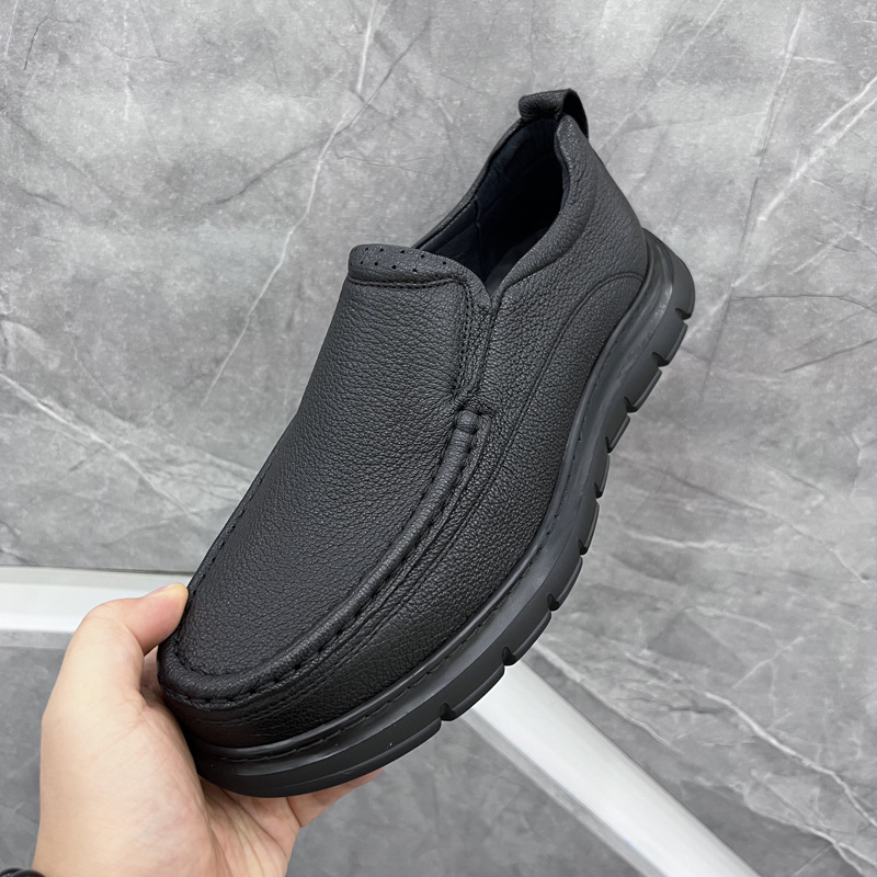 男士头层牛皮真皮轻底皮鞋男士皮鞋舒适发泡底上线底男鞋子25801