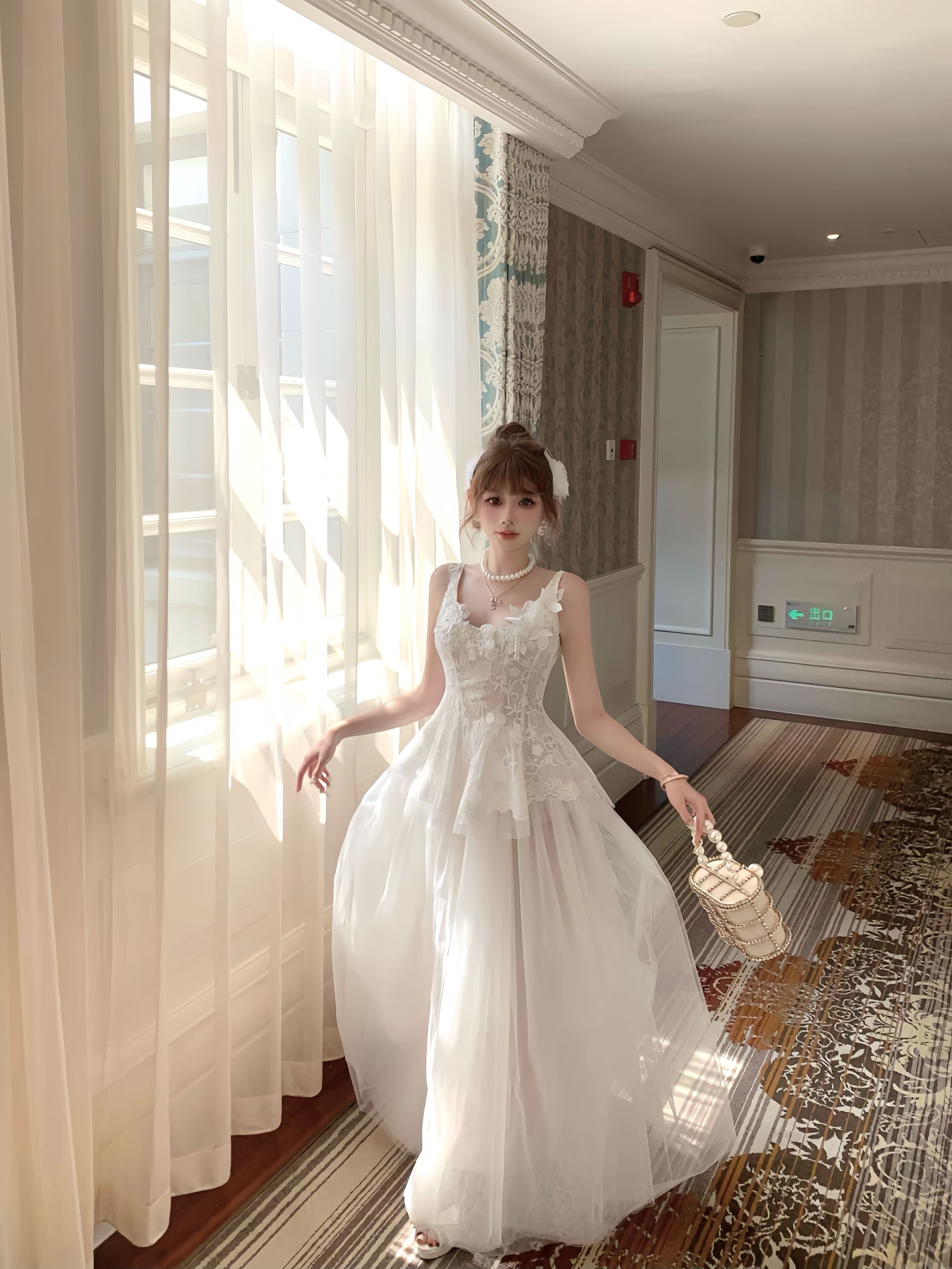 SISI JIANG【6/12 20:00新品】”纯白恋曲“吊带长裙