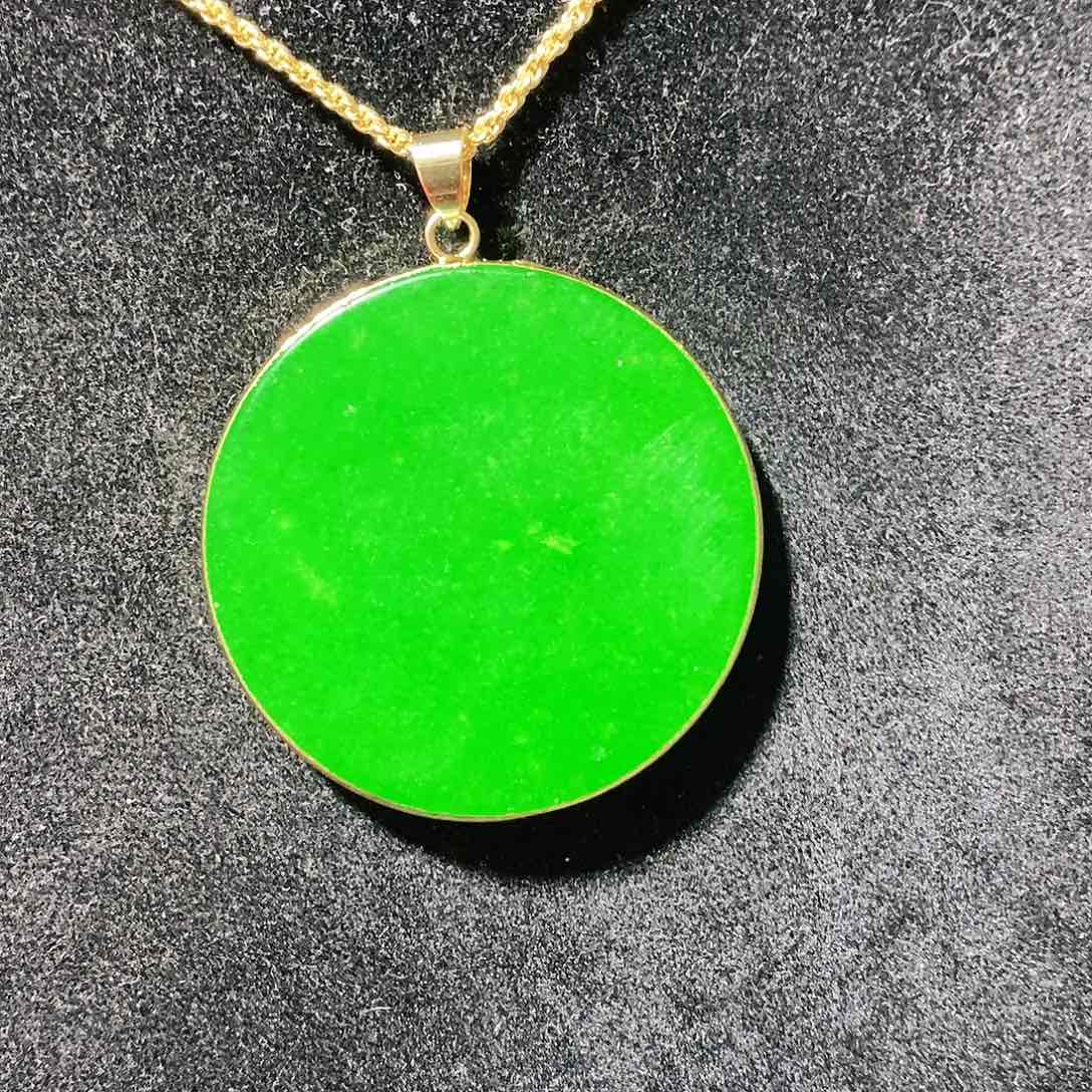 翡翠颈饰14K金镶嵌吊坠