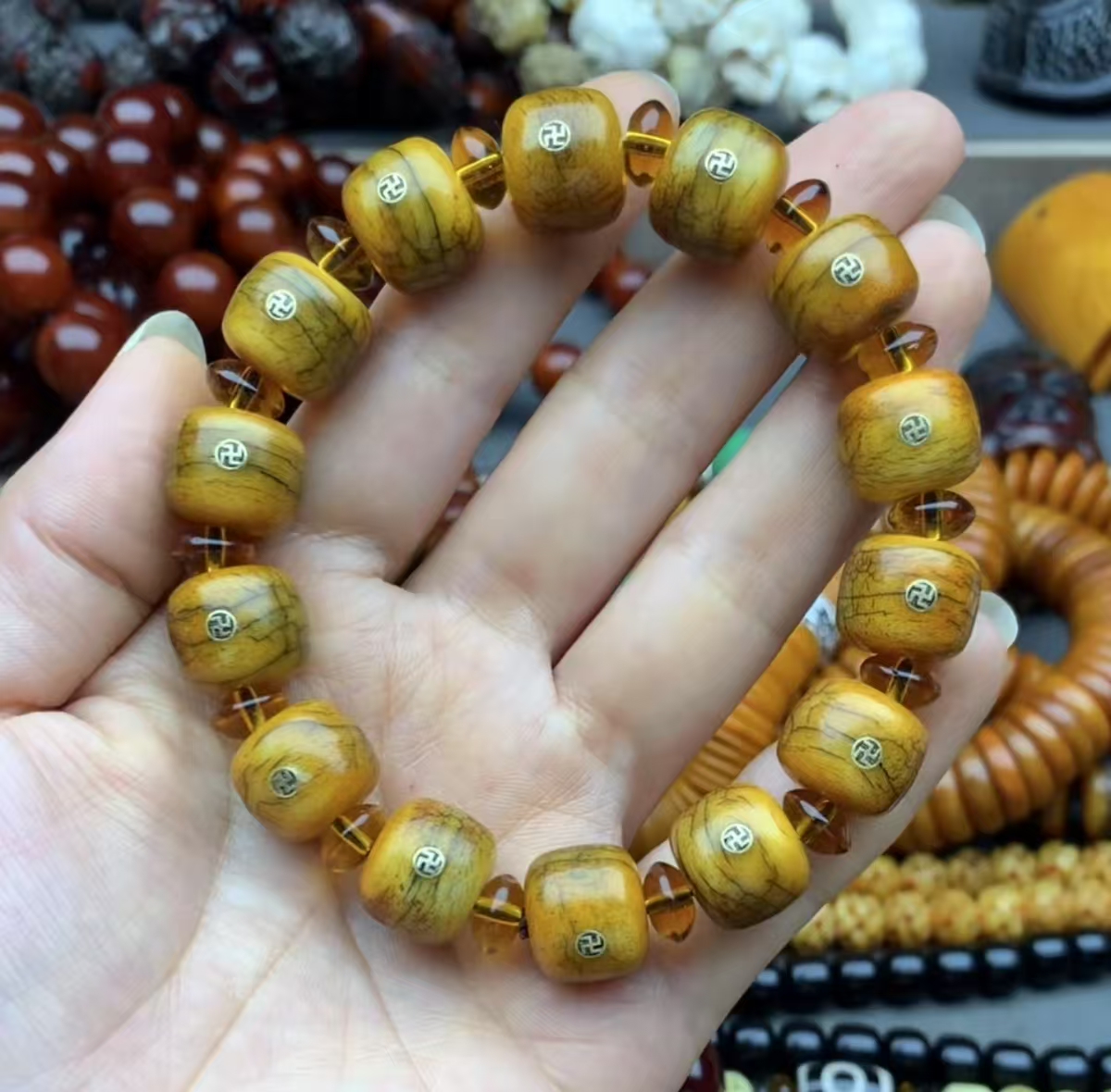 牦牛1.4桶珠跑环经典手串民族风藏式单圈老型