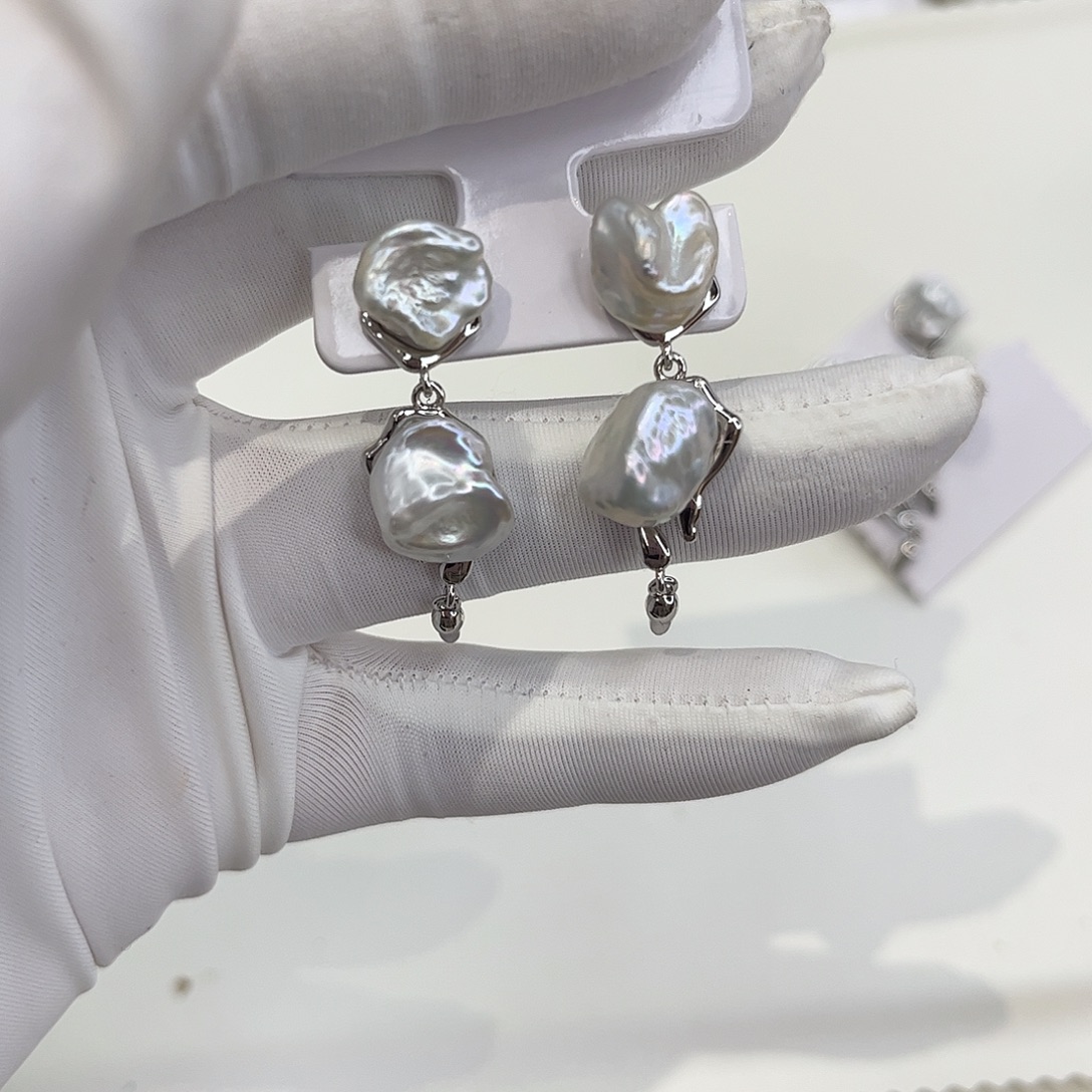 耳饰合金淡水珍珠