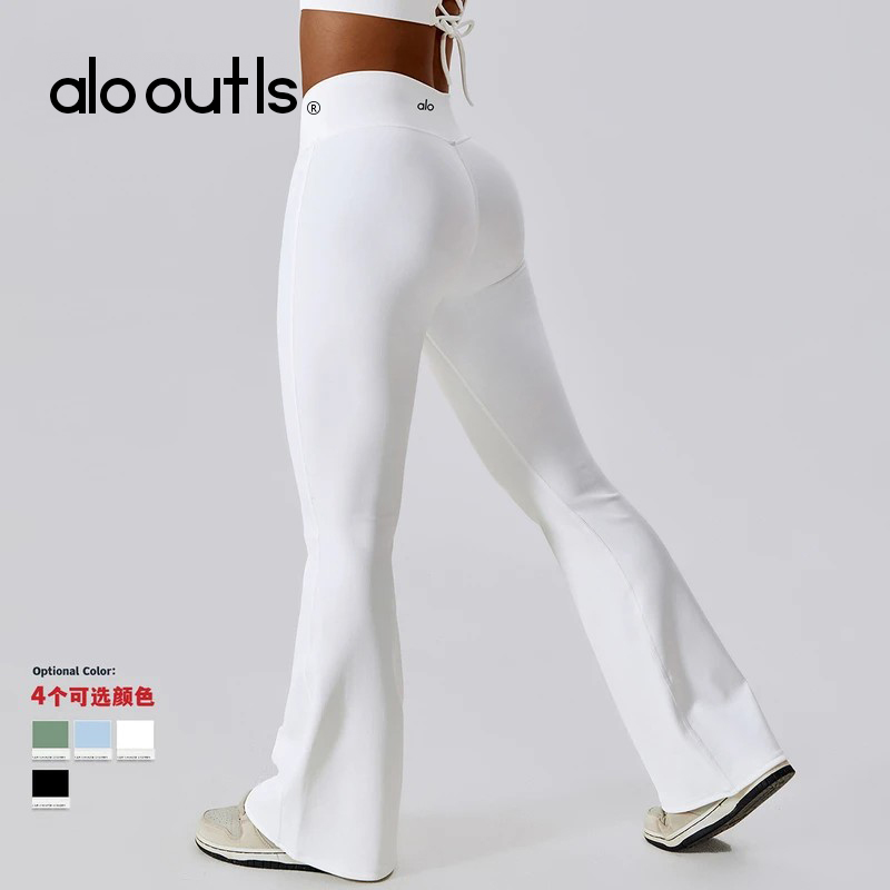 alo outls瑜伽裤女高腰提臀舞蹈裤喇叭阔腿长裤运动裤春季新款