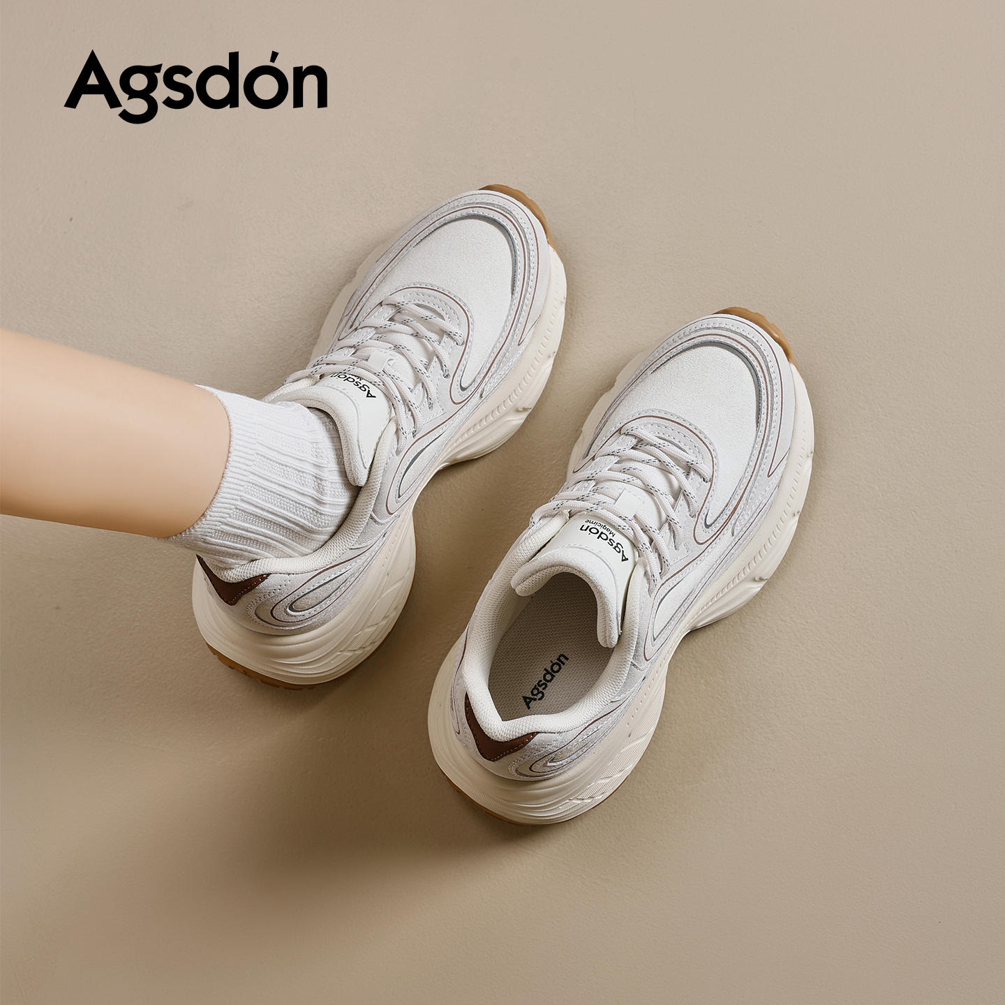 Y奥古狮登厚底老爹鞋女2025新款秋冬季小个子增高百搭运动休闲鞋Y