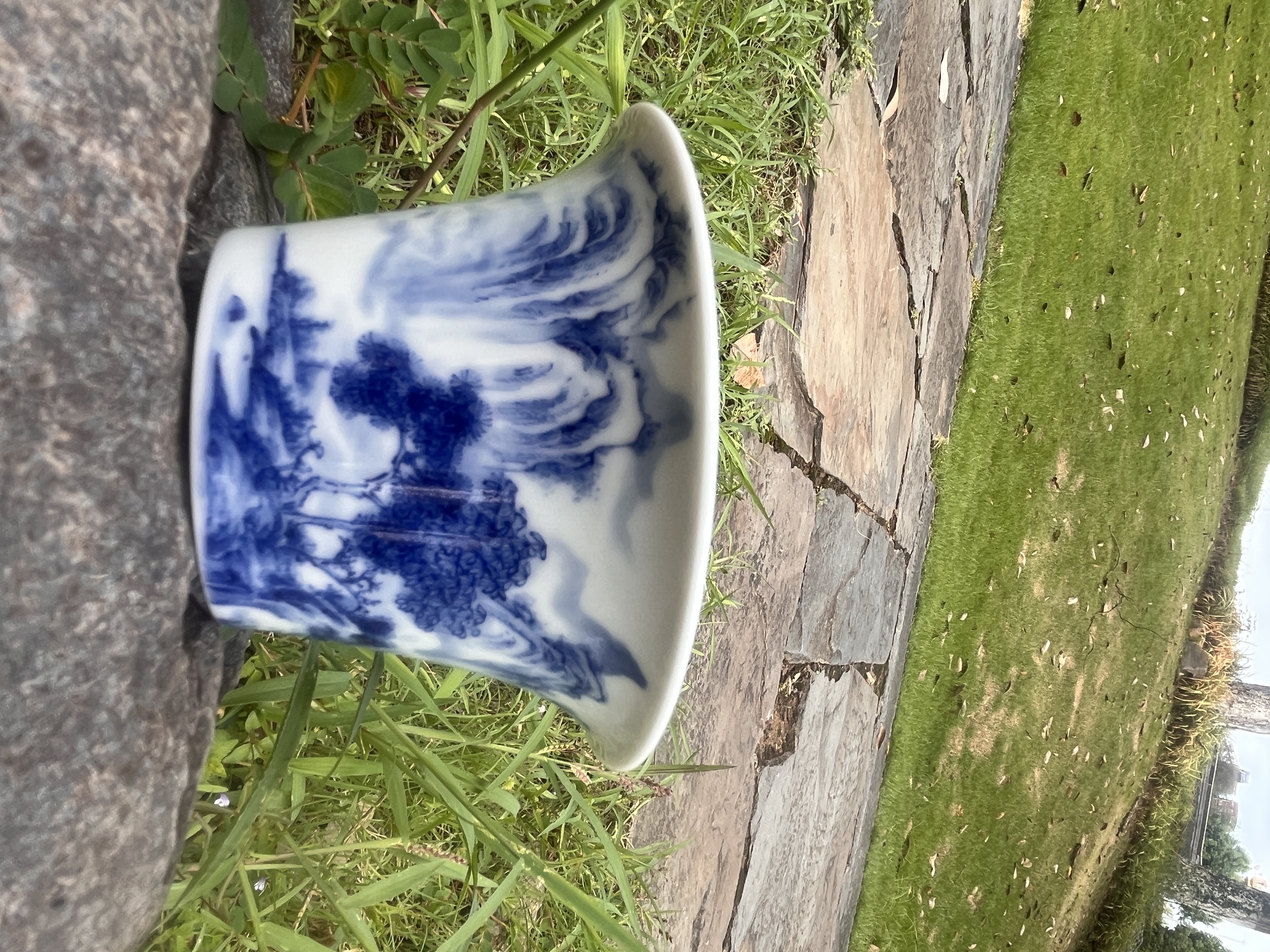 海溯阁青花山水盖碗茶具