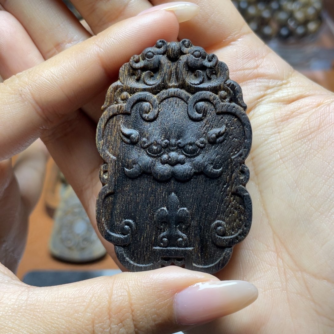 沉香吊坠北***憄越南芽庄白奇楠吊坠挂件