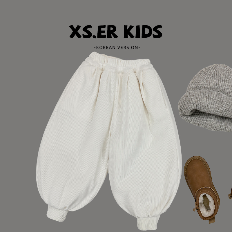 【小首尔】现货-男童韩版灯芯绒裤子冬加棉加厚休闲大棉裤HBB6238