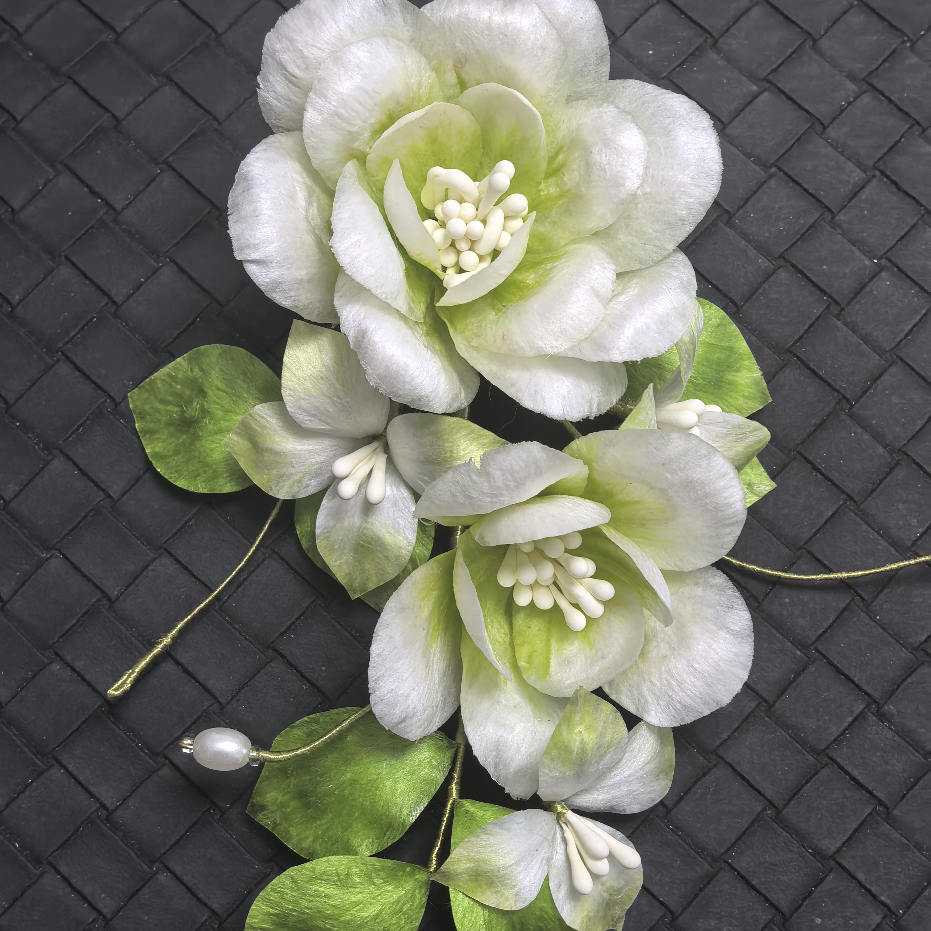 非遗绒花汉服头饰