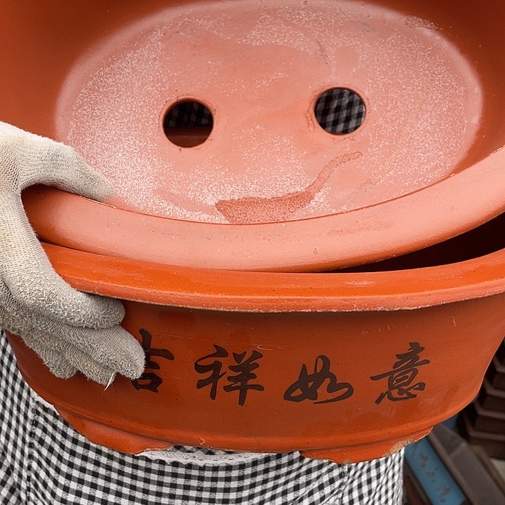 30+30红椭圆花盆紫砂花盆紫砂