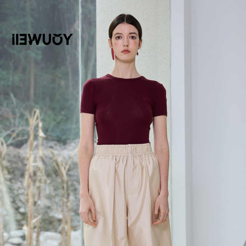 有尾YOUWEI（线上专属）刺绣logo修身短袖T恤 Y1125110