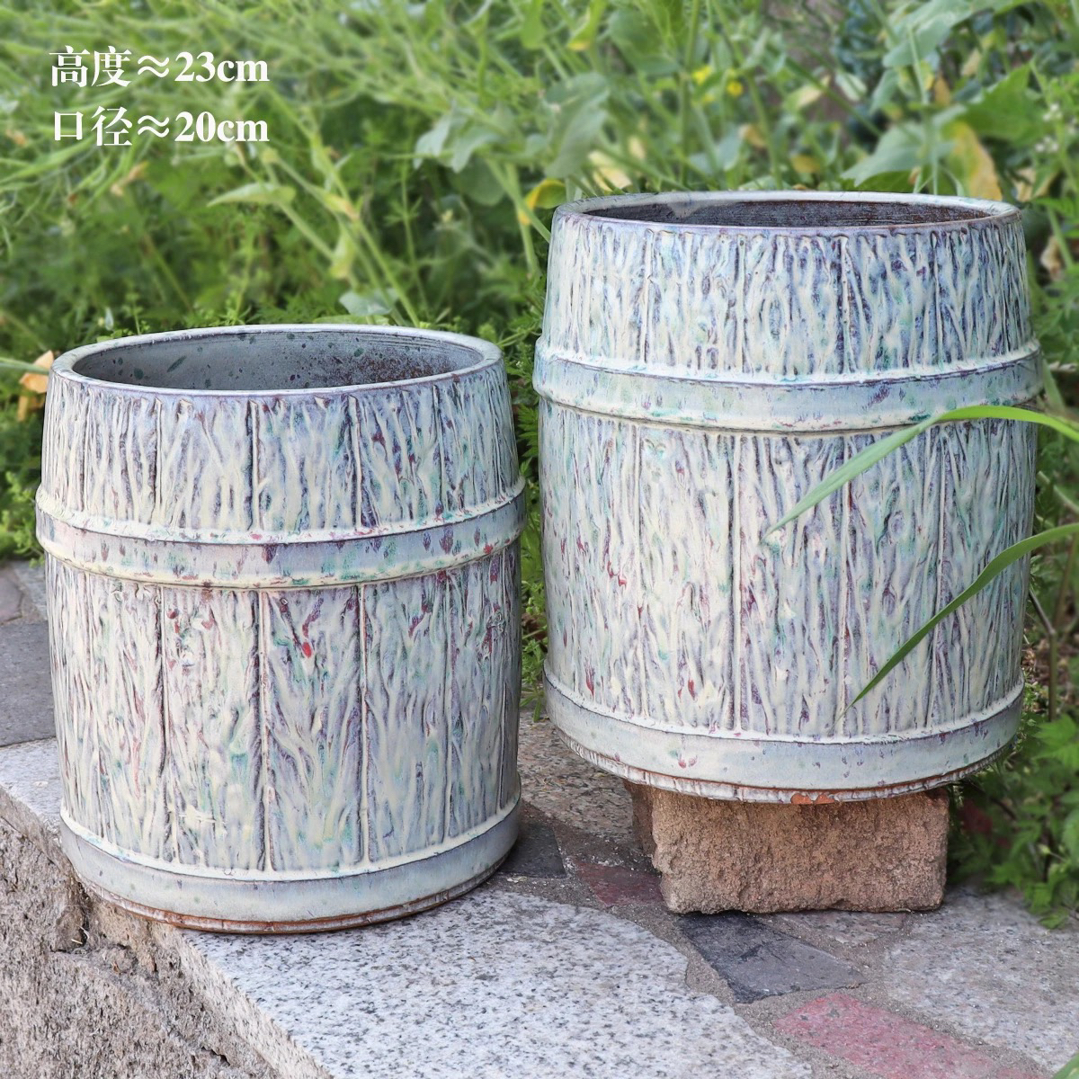 大口径创意浮雕粗陶花盆适合多肉绿植等各种盆栽装饰庭院