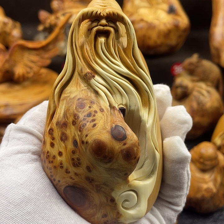 柏木（崖柏）寿星手把件