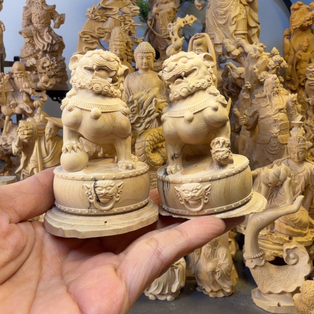 大***S黄杨木小叶黄杨木7高狮子一对有瑕