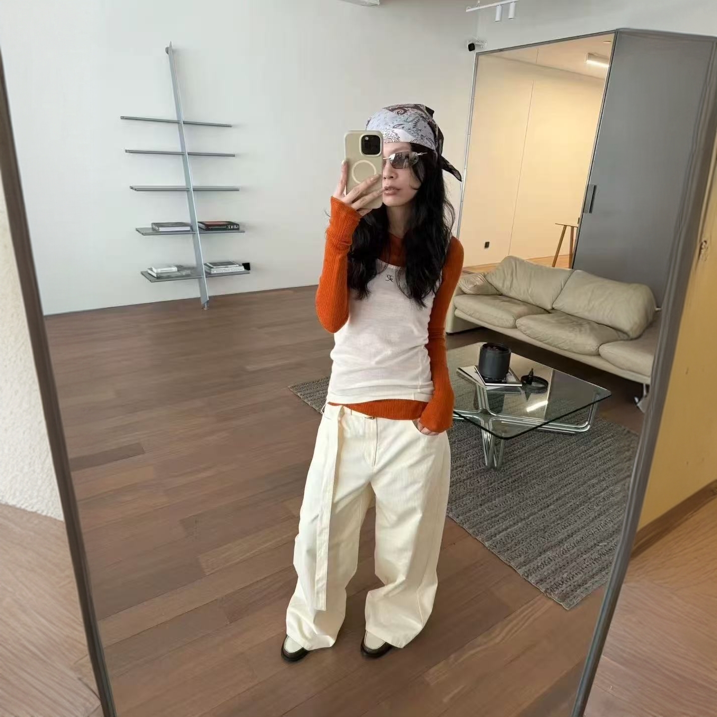 【VIINS】SOI SR简约微镰刀效果阔腿裤女 搭配腰带休闲裤6406
