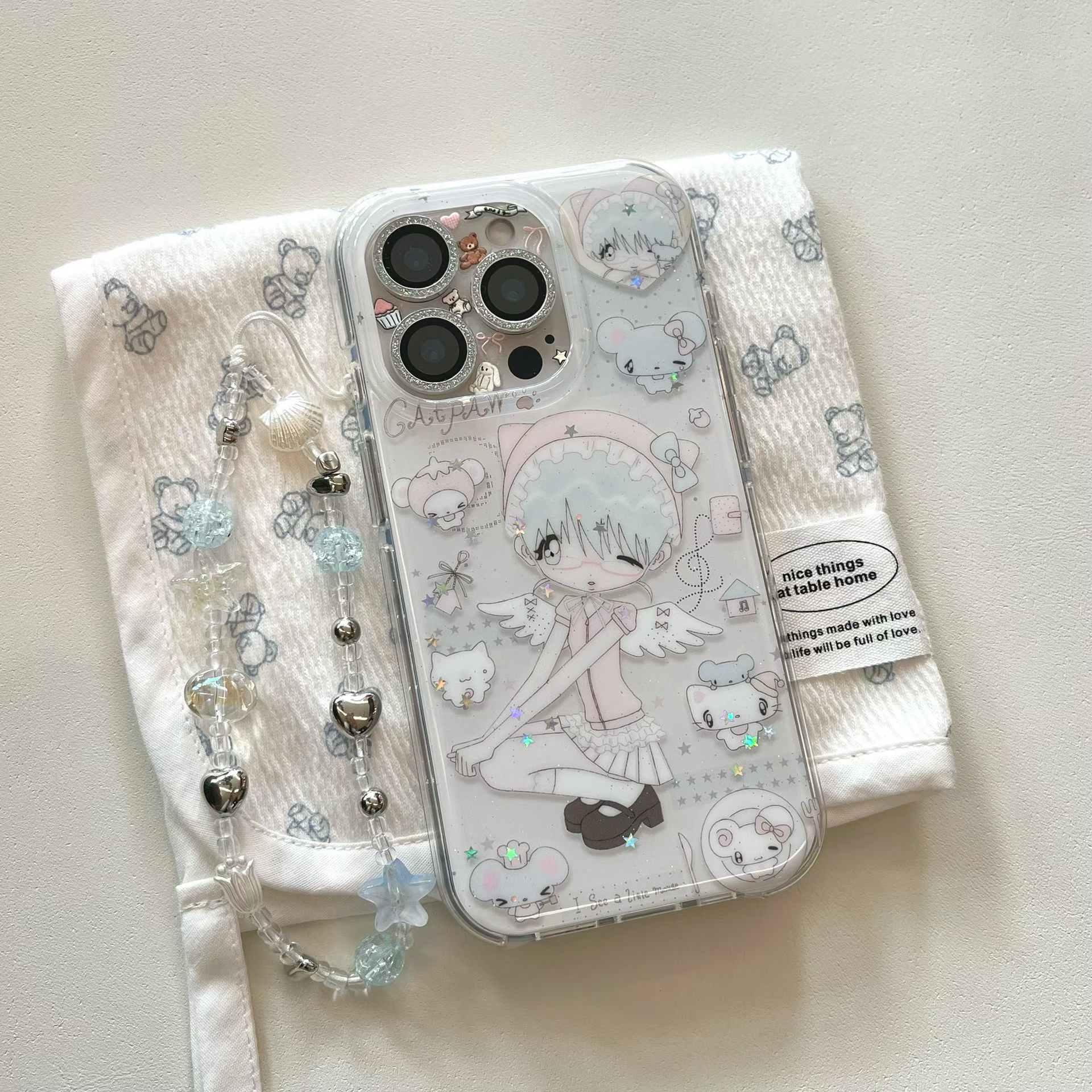 二次元卡通女孩imd双层手机壳适用苹果iPhone16/15/14可爱