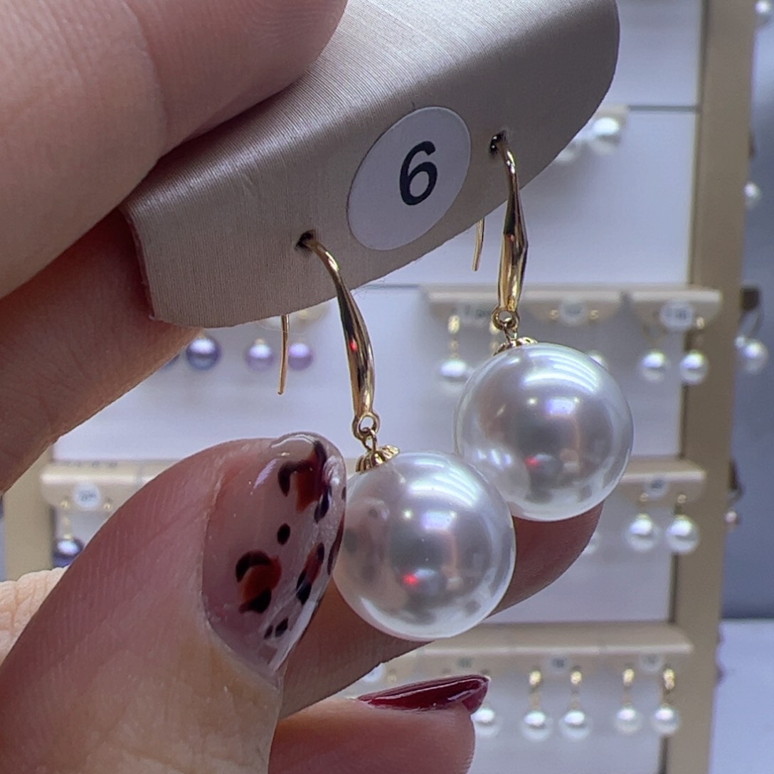 淡水珍珠耳饰18K金镶嵌