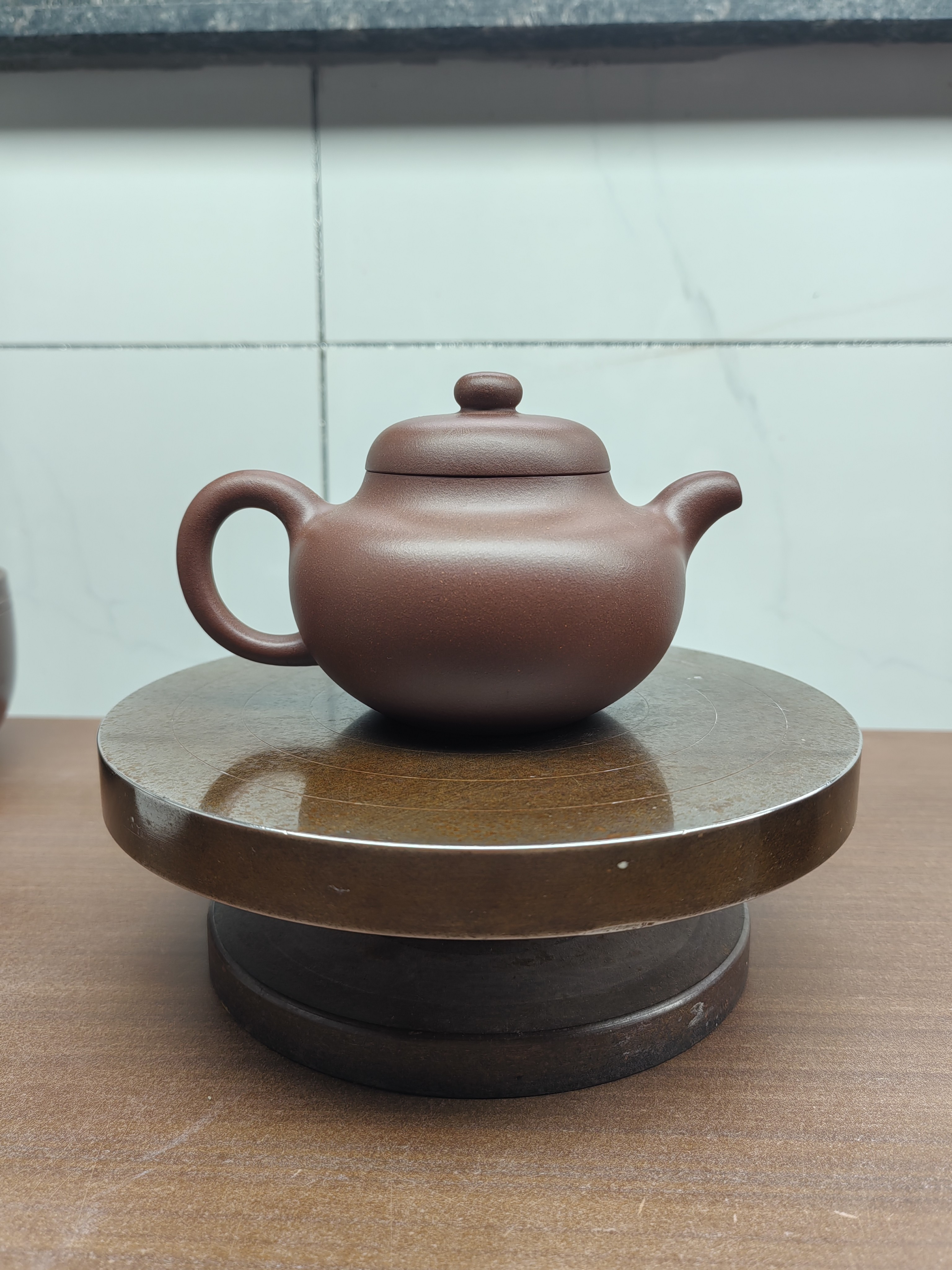 柿圆壶，传统经典款，泥料：原矿底槽青，容量：220毫升左右