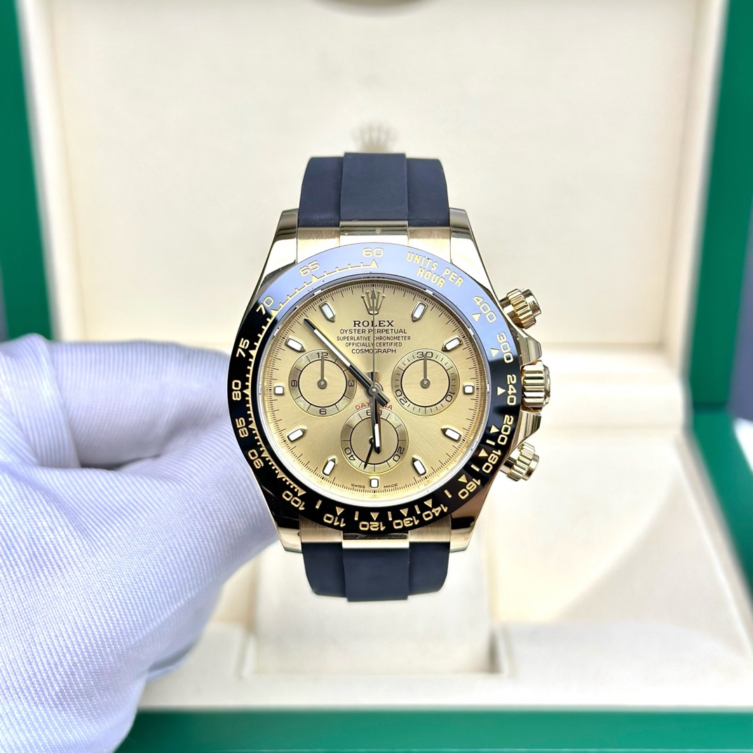 99新 Rolex/劳力士 116518迪通拿40全金/黄盘条刻/胶带/全套/23年