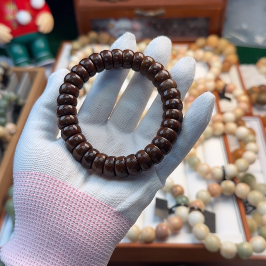 菩提根/象牙果手串卡13碗中紫金鼠全品