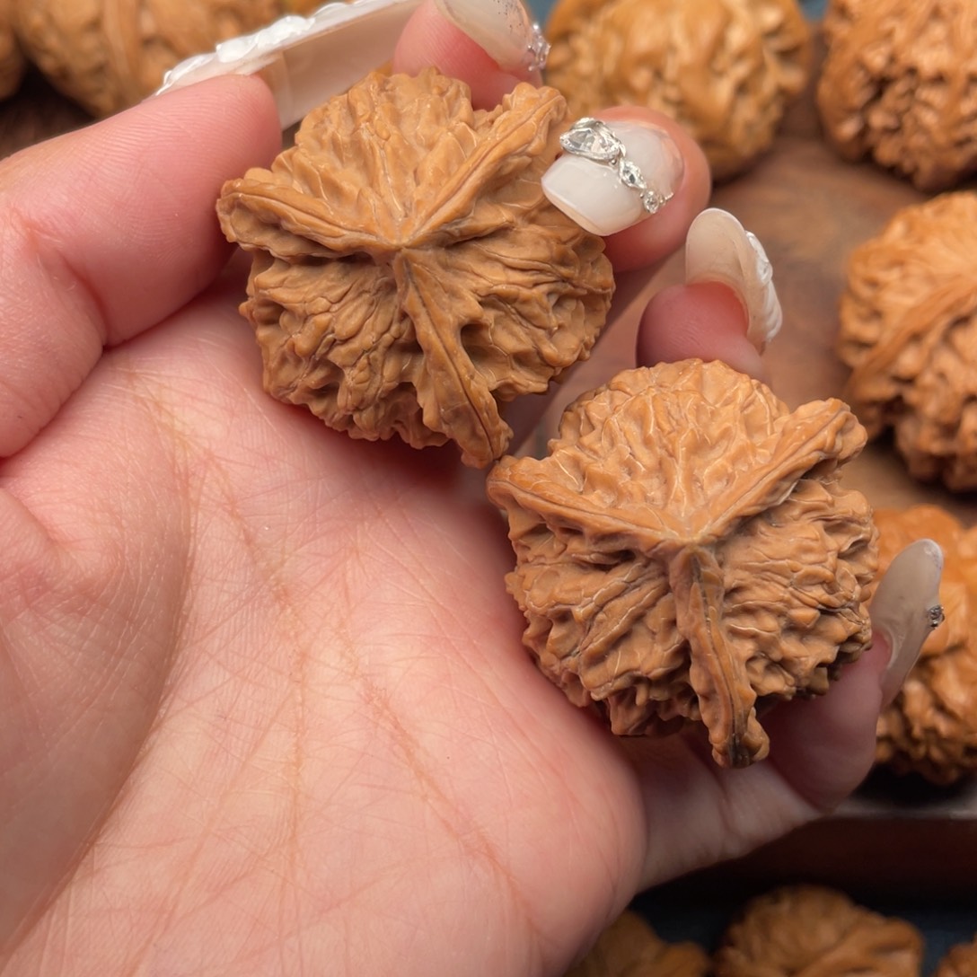 文玩核桃把件全品，盘山正奔39红皮白茬