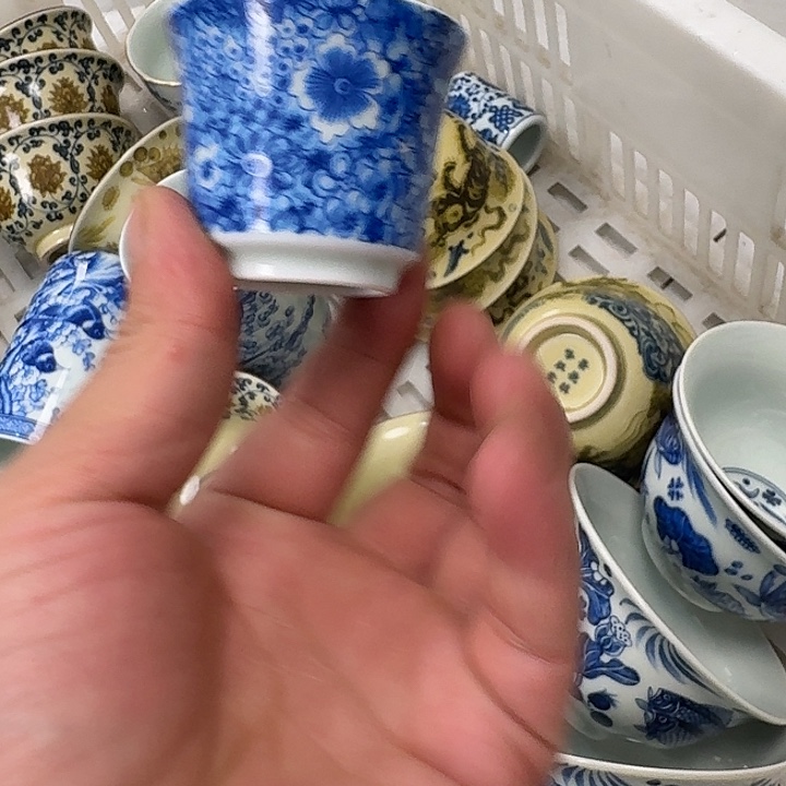 瓷片万花客杯景德镇