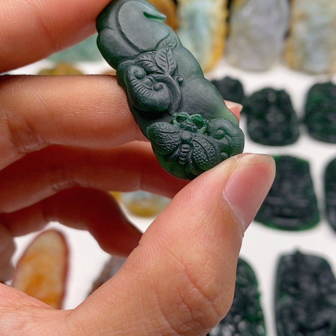 定制翡翠未镶嵌叶子