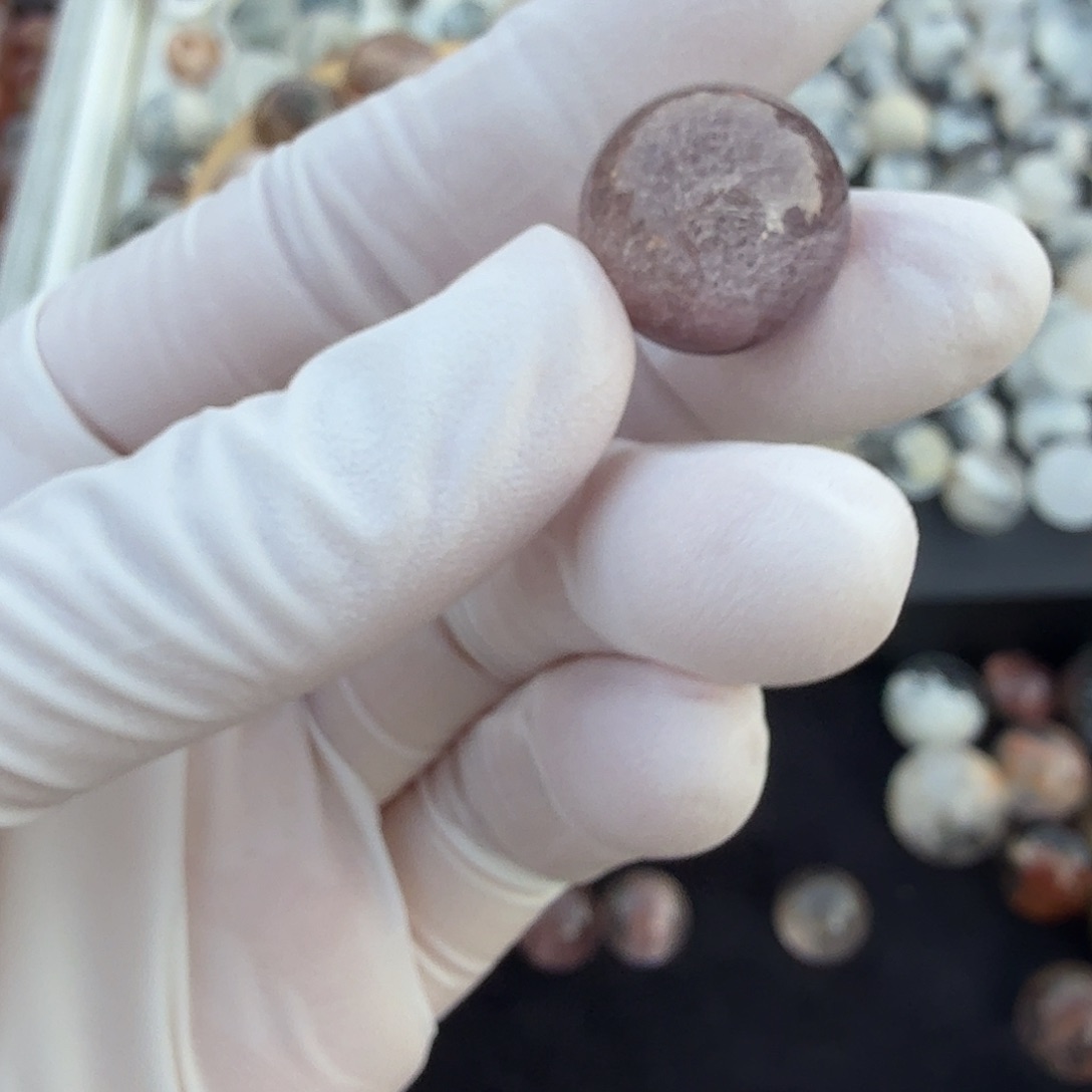 T***r水晶珠宝半成品未镶嵌兔毛14mm定制手退换