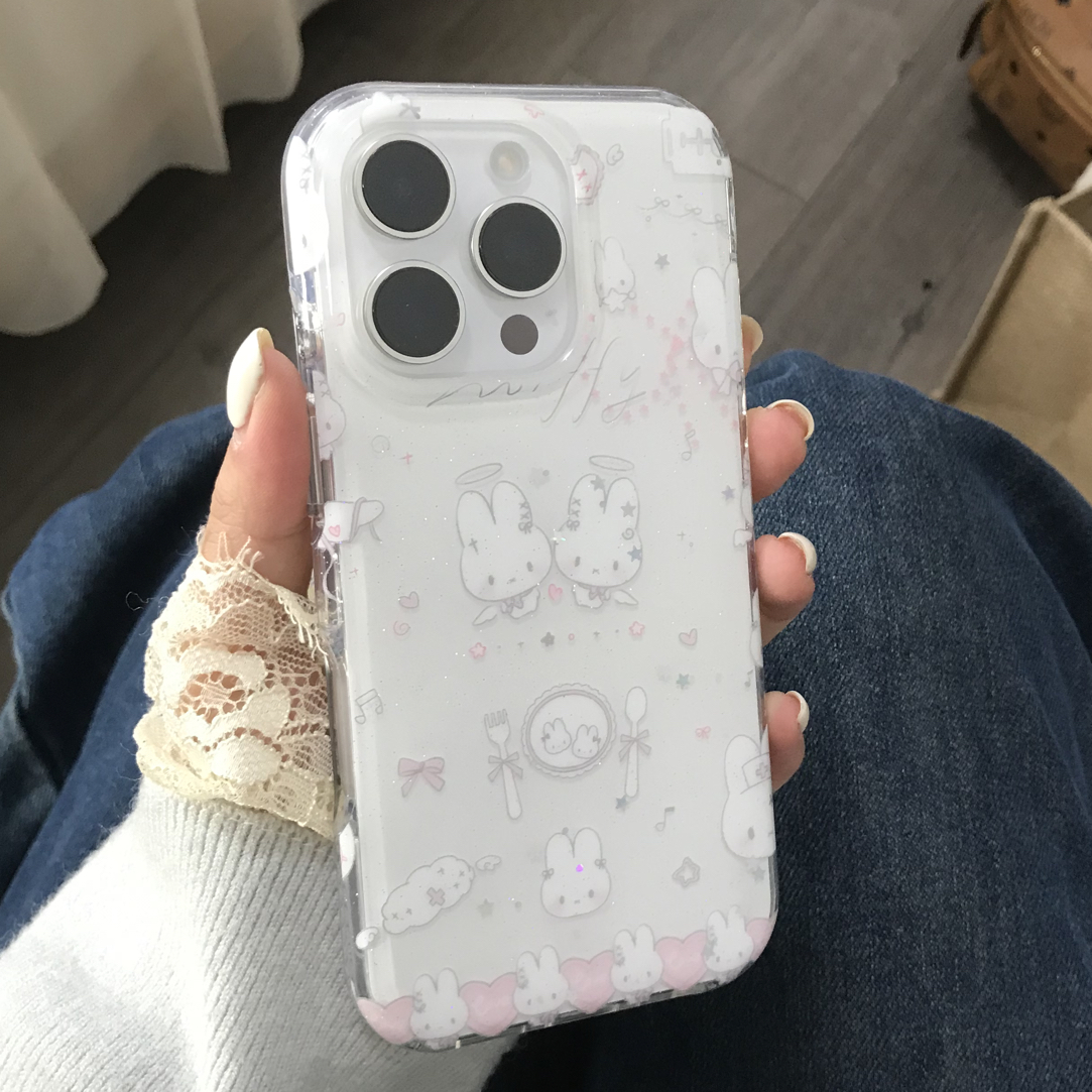 可爱米菲餐盘适用iPhone17promax全包女款16/15/14手机壳13防摔壳