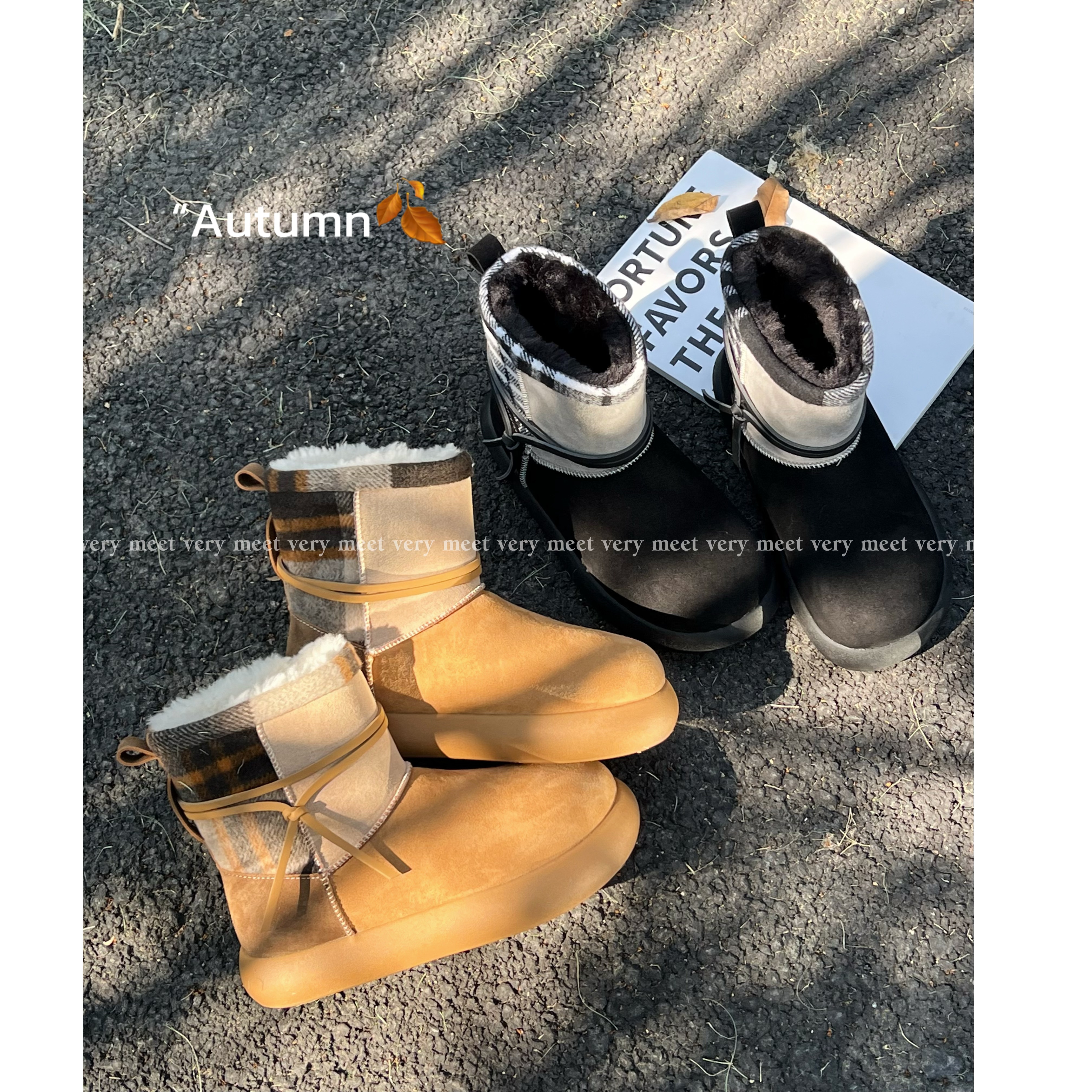 【内增高6公分】2025年新款女低帮短款加绒棉鞋冬外穿保暖棉拖鞋