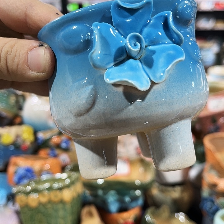 瓷片花盆多肉植物艺术品