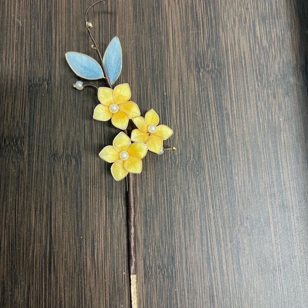 大麦吖古风发饰汉服绒花发簪 手工制作默认微瑕