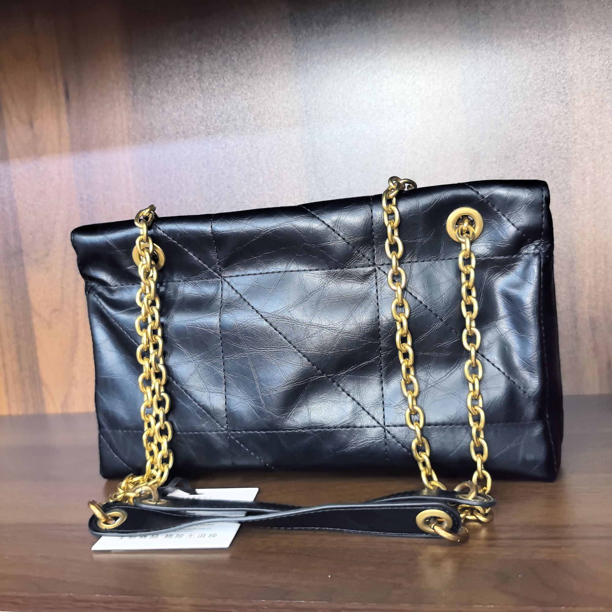 薇薇手工真皮包2008-29-黑色-长29x高17-折叠阳A43