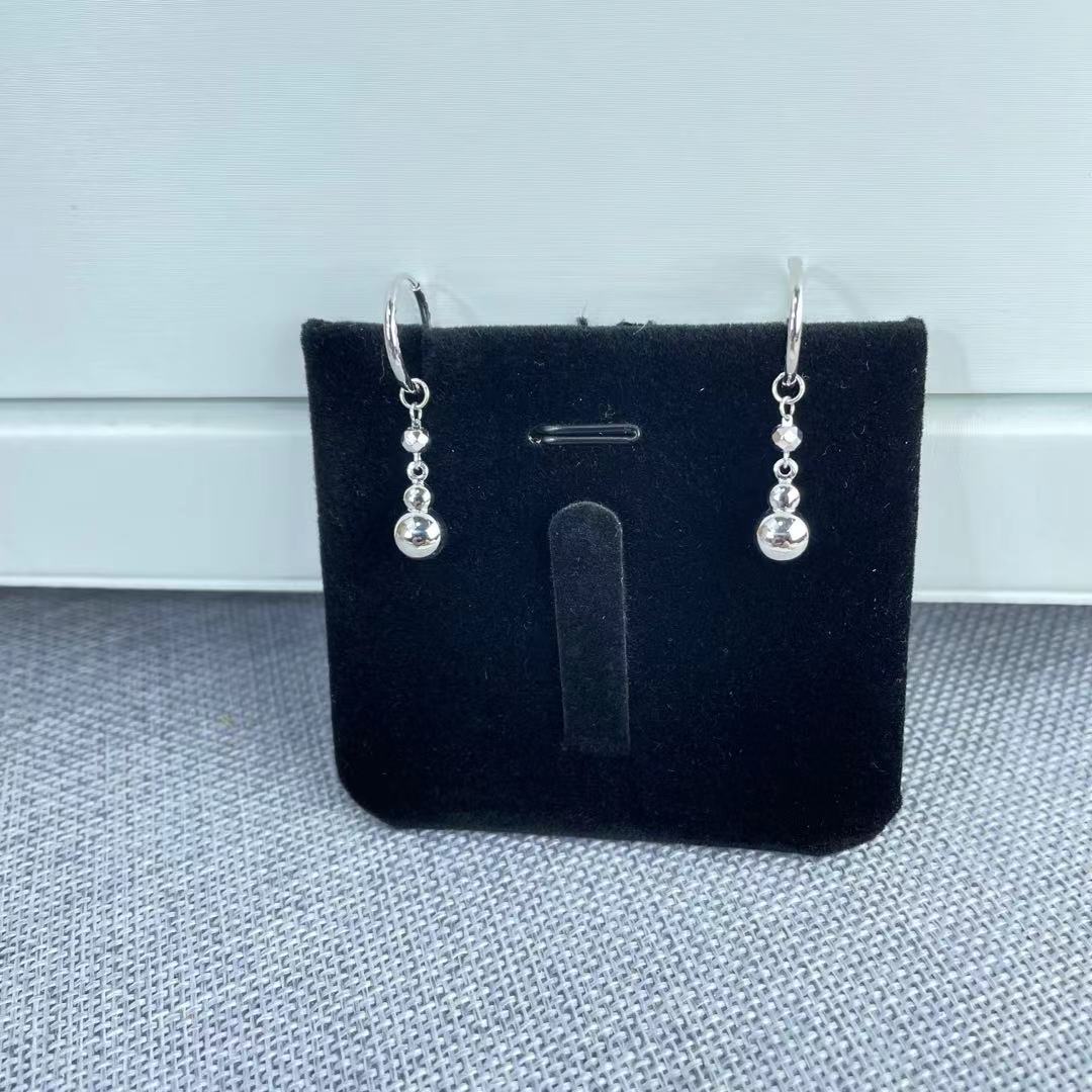 PT950 铂金耳饰  亮面葫芦耳圈  气质时尚 长约3cm  S 62013