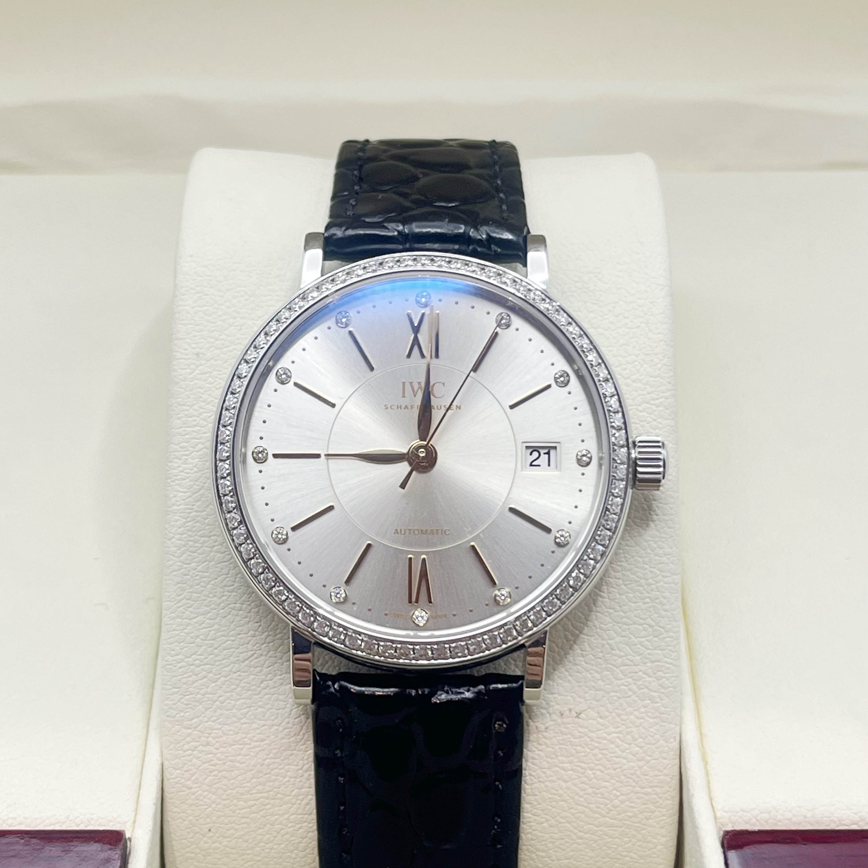 95新 IWC/万国 柏涛菲诺系列/表径37mm/自动机械内盘原钻外圈后钻